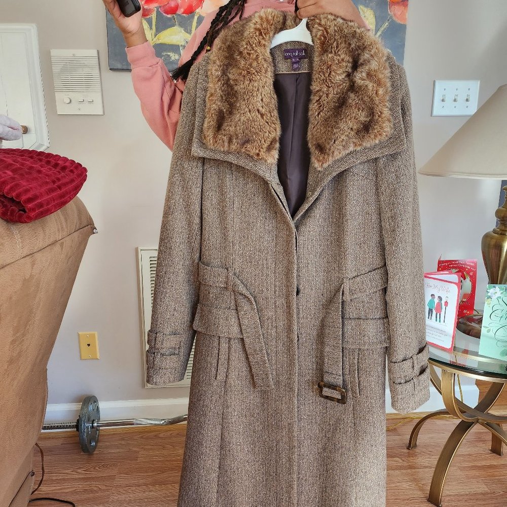 TALL TWEED TRENCH WINTER COAT